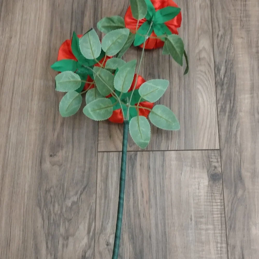 handmade ribbon flowers bouquet of 3 flowers